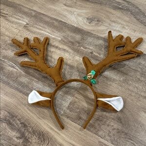 Brown Reindeer Antler Headband with Bell